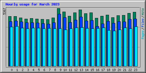 Hourly usage for March 2023