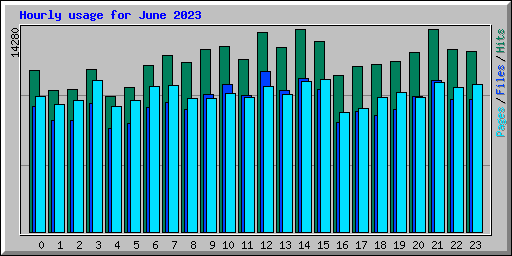 Hourly usage for June 2023
