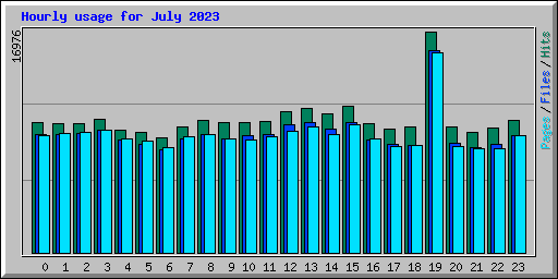 Hourly usage for July 2023