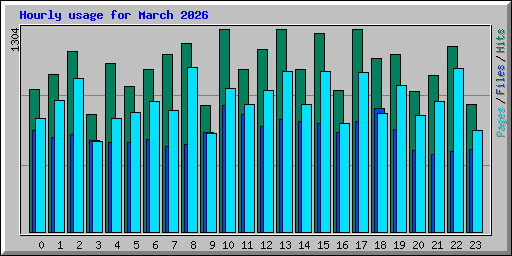 Hourly usage for March 2026